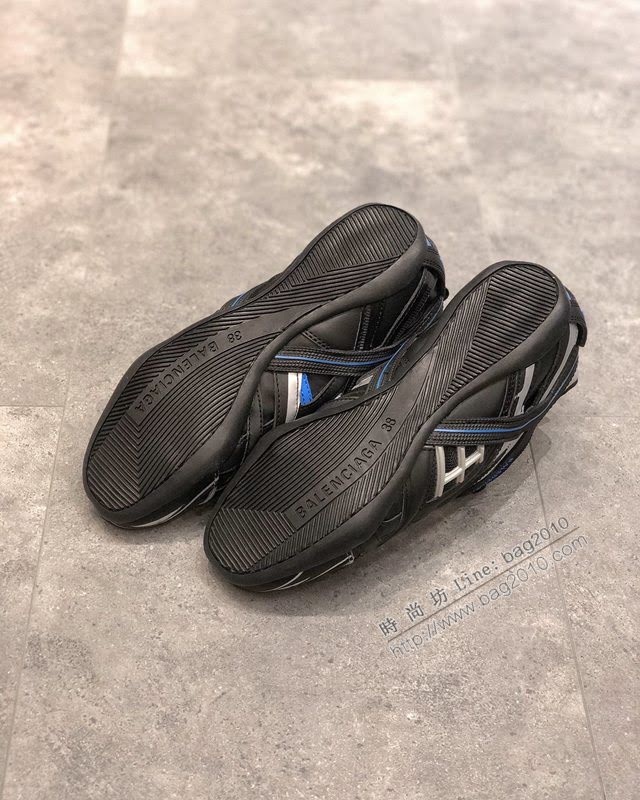 Balenciaga經典款男女鞋 巴黎世家頂級版本Drive鏤空老爹黑藍賽車鞋 Balenciaga情侶款老爹鞋  hdbl1186